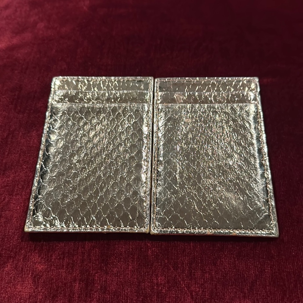 Gold snake J Crew card case